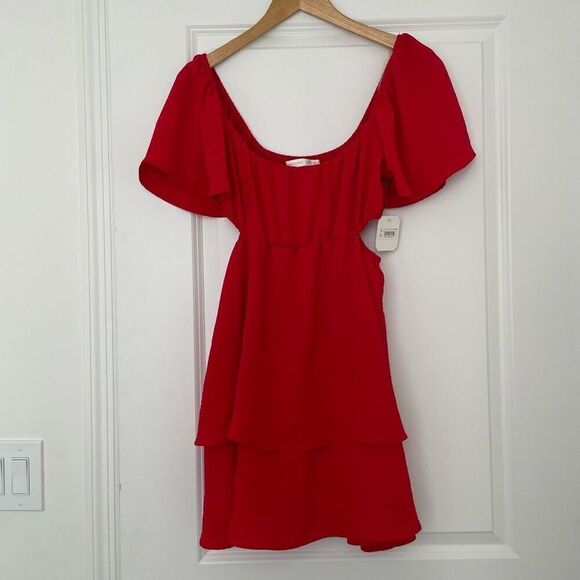 Altar’d State Sonia Cut Out Dress Small in Red - Picture 2 of 7